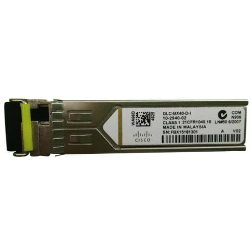Cisco GLC-BX40-DA-I 1000BASE-BX-D SFP BiDi 1490nm-TX/1310nm-RX 40km DOM Simplex LC/UPC SMF Optical Transceiver