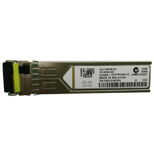 Cisco GLC-BX80-D-I 1000BASE-BX-D SFP BiDi 1570nm-TX/1490nm-RX 80km DOM Simplex LC/UPC SMF Optical Transceiver