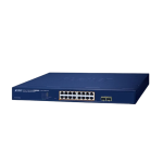 [GS-2210-16P2S] Planet 16-Port 10/100/1000T 802.3at PoE + 2-Port 1000X SFP Web Smart Ethernet Switch