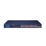 [GSW-2620VHP] Planet 24-Port 10/100/1000T 802.3at PoE + 2-Port Gigabit SFP Ethernet Switch with LCD PoE Monitor