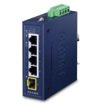 [IGS-510TF] Planet Industrial Compact 4-Port 10/100/1000T + 1-Port 100/1000X SFP Gigabit Ethernet Switch