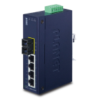 [ISW-511S15] Planet Industrial 4+1 100FX Port Single-mode Industrial Ethernet Switch - 15km (-10~60 degrees C operating temperature)