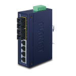 [ISW-621TS15] Planet Industrial  4+2 100FX Port Single-mode Industrial Ethernet Switch - 20km (-40~75 degrees C operating temperature)