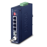 [IVC-234GT] Planet Industrial 1-Port BNC/RJ11 to 4-Port Gigabit Ethernet Extender
