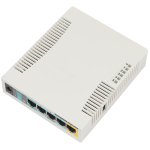 [RB951Ui-2HnD] Mikrotik RouterBOARD 951Ui-2HnD with 600Mhz CPU, 128MB RAM, 5xLAN, built-in 2.4Ghz 802b/g/n 2x2 two chain wireless with integrated antennas, desktop case, PSU, RouterOS L4
