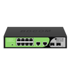 [S1500-8P2G2S] BDCOM 8-Port Gigabit PoE+ 2-Port Gigabit uplink RJ45 + 2-Port Gigabit uplink SFP Unmanaged PoE Switch