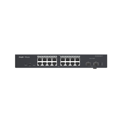 [RG-ES218GC-P] ราคา จำหน่าย ขาย Ruijie Switch 18-Port Gigabit Smart POE Switch, 16 Gigabit RJ45 Ports including 16 POE/POE+ Ports, 2 SFP Slots, 240W PoE power budget,13-inch Rack-mountable Steel Case